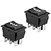 EEEkit 2-pack 6 PIN DPDT 20 Amp Momentary Rocker Switch, Double Pole Double Throw, for Car Motorcycle Boat or Other Home Appliances