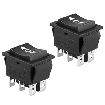 mxuteuk 2 Stück Kippschalter 12V 20A Blaue LED beleuchtet SPST EIN/AUS Hochleistungs Wippschalter 3 polig Mit wasserdicht Kohlefaserabdeckung Für PKW LKW Boot ASW 07D BU GYMZ