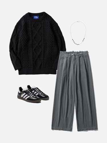 Image of Aelfric Eden Women Sweater Vintage Cable Knit Sweater Casual Oversized Sweater Pullover
