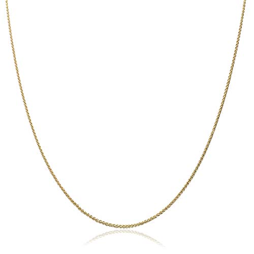 Honolulu Jewelry Company 10K Solid Yellow Gold 1.1mm Wheat Chain Necklace (16 Inches)