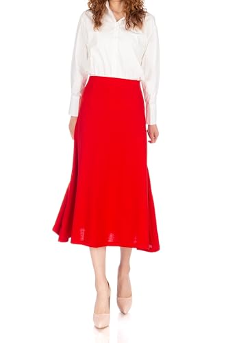 Dani's Choice Elastic Waist A-line Flared Long Skirt