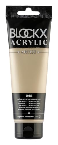Blockx 60042BXC Acrylique Fine Semi-opaque et Satinée - Métallique - Champagne Pigment iridescent - 120ml