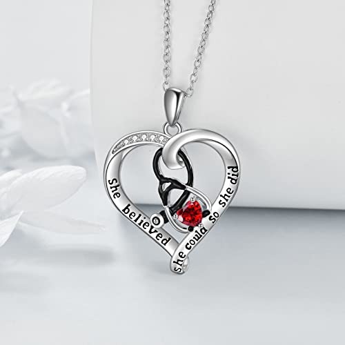 WINNICACA Nurse Graduation Necklace Mothers Day Gifts for Mom - Sterling Silver Birthstone Stethoscope Heart Necklace for Women Doctors & Medical Students4
