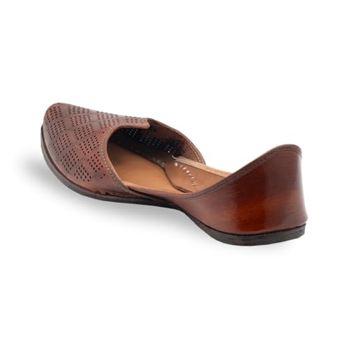 Image of KORAKARI Men's Traditional Leather Punjabi Jutti Comfortable Mojari for Men