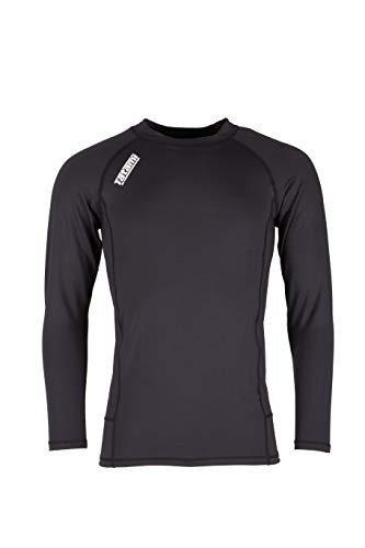 Tatami Fightwear Men’s Long Sleeve Nova Rash Guard, Black, Skins, Base Layer, Compression, for BJJ, MMA, Kickboxing, Surfing, Workout, Sports, Jiu Jitsu, Swimming