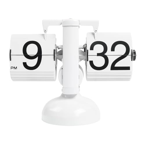 mooas   Reloj de Escritorio con Tapa y función de Reloj, decoración para el hogar y la Oficina, Reloj Retro, Reloj de Escritorio