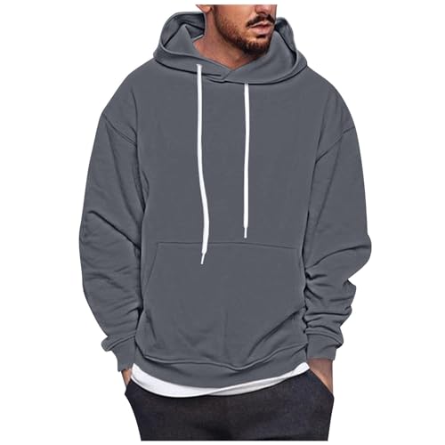 Ymosrh Men's Hooded Sweatshirts Athletic Workout Gym Hoodie Long Sleeve Pullover Sweatshirts with Pockets, M-4XL
