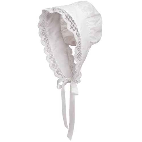 Women's Pioneer Bonnet - Colonial Peasant Amish Hat, Prairie Cap, Nightcap, Maid Cosplay Costume Accessory (Style-B)