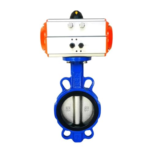 Vanne papillon pneumatique DN80 type wafer 3 pouces à commande double effet