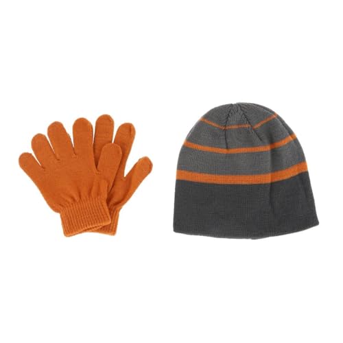 Image of Girl's 4-6x Striped 2-Piece Winter Beanie and Glove Set
