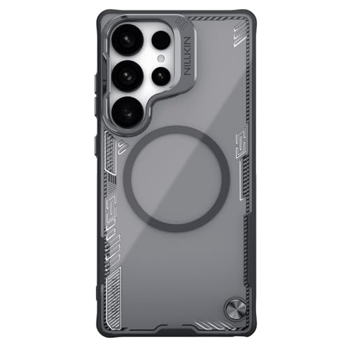 Image of Nillkin Case for Samsung Galaxy S25 Ultra (6.8 inch Inch) Iceblade Prop Frame Camera Visible Case Mag Safe Magnetic Corner Air Bags + Aluminium Protect Stand Scratch & dust Proof Black