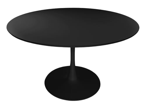 SAMIRA Tavolo rotondo Ø120 cm, tavolo da pranzo tondo nero mod. Omar (Nero, Ø120)