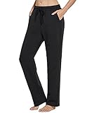 SPECIALMAGIC Women's Yoga Open Bottom Sweatpants Cotton Drawstring Lounge Pants Wide Leg Leisure...
