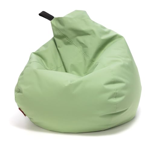 Ecopuf - Puf sillón con asa, de poliéster impermeable, para exterior e interior, relleno de bolas de poliestireno, 90 x 110 cm
