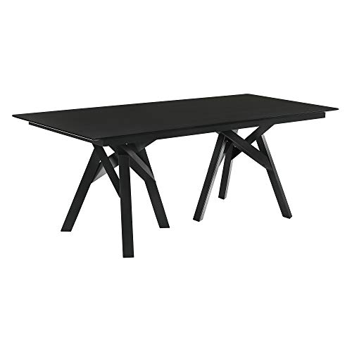 Armen Living Cortina 79" Mid-Century Modern Black Wood Dining Table Legs #TOP1