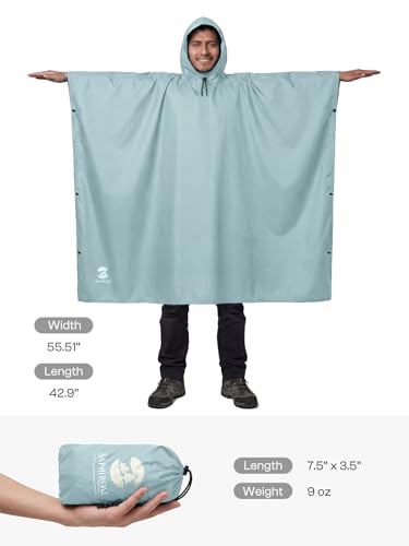 Image of SaphiRose Hooded Rain Poncho Waterproof Raincoat Jacket for Men Women Adults