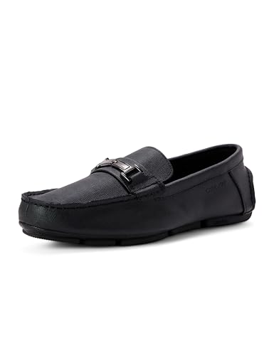 Calvin Klein Men's Magnus Loafer, Black Weave Emboss, 12 M
