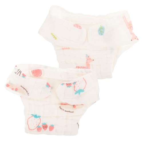 BESTonZON 2pcs Pure Cotton Diapers for Baby Girls Reusable Washable Micro Preemie Diaper Pants Random Style