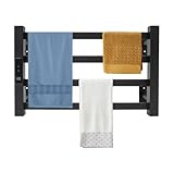 Towel Warmer,Wall-Mounted Electric Towel Rail with 24h Timer,Heated Towel Rail with Smart Temperature,Stainless Steel Electric Towel Dryer