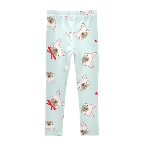 Bow Tie Puppy Girls Leggings,Workout Leggings for Girls Toddler Athletic Legging Size for 3-10T2