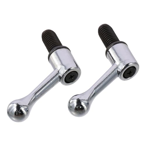 Image of FEIYING Clamping Lever Handles 2pcs Silver Rust Protection 27 * 11.8mm Push Button Ratchet High Precision Carbon Steel Rotating Screw Handles