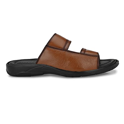 TrueYarn Men's Genuine Leather Slippers | Thong Sandals For Men | Comfortable | Cushioned Insole | Durable | Handmade | All Occasion Slippers