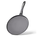 JEETEE Nonstick Crepe Pan, 9.5 Inch Titanium Pancake Pan, Healthy Non-Toxic Flat Tawa Dosa Tortilla Pan for All Stovetops including Induction, PTFE & PFOA Free
