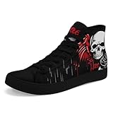 coolcustomize Skull High Tops Canvas Shoes for Men Women Classic Lace Up Gothic Graphic Fashion Sneaker Street Casual Canvas Sneakers
