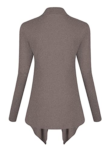 Image of Urban CoCo Women's Drape Front Open Cardigan Long Sleeve Irregular Hem