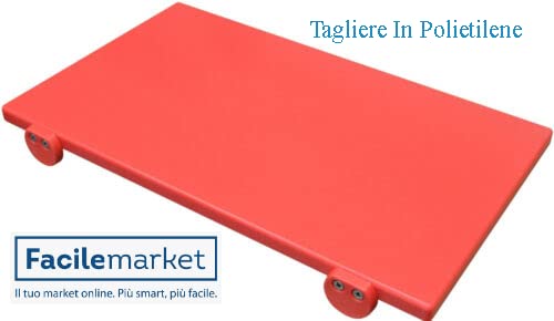 MCM-Service-Srl Tabla de Cortar de Polietileno Profesional Rojo 50 x 30 x 2 con Fermi