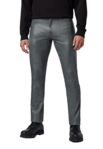 RICANO Slim Fit, Herren Lederhose/Lederjeans (Regular Waist), echtes Lamm Leder Cover