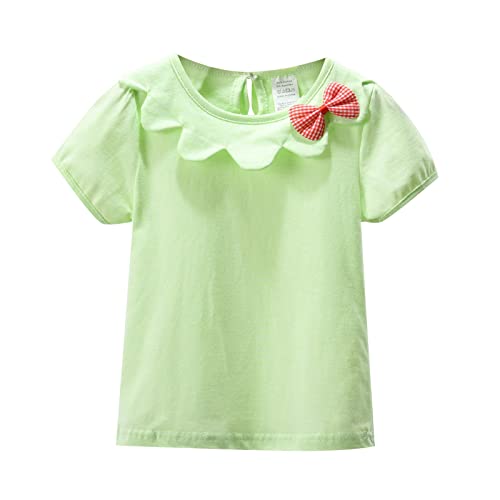 Crop Top for Girls 7to8 Under 5 Sleeve T Casual Outing Holiday 1 to 10 Years Crop Top for Girls 7to8 (Green, 6-12Months)