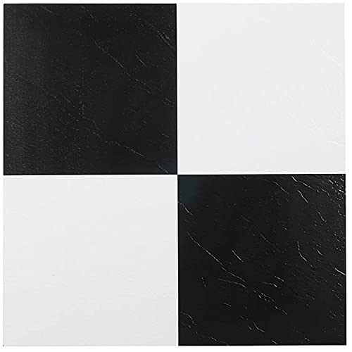 Achim Home Furnishings Nexus Peel-And-Stick Self-Adhesive Waterproof Easy Install Durable Vinyl Floor Tile, 12X12 Inch, Black/White Checker, 20 Pack #TOP17