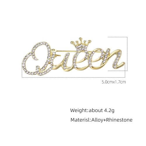 Image of 2Pcs Queen Crown Brooch Pins for Women,Personality Fashion Bling Luxury Rhinestone Brooches Lapel Pins Jewelry Pins Accessories For Dress Clothing