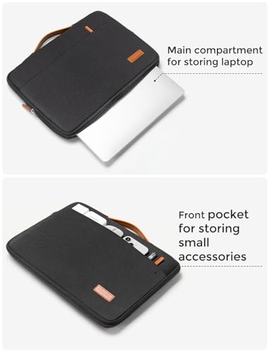 DOMISO 14 inch Laptop Case Sleeve Protective Cover Compatible with 15 inch MacBook Air M4 M3 M2,MacBook Pro,14-15 inch HP Dell ASUS Lenovo Chromebook,Waterproof Computer Cases Bag with Handle,Black - Image 3