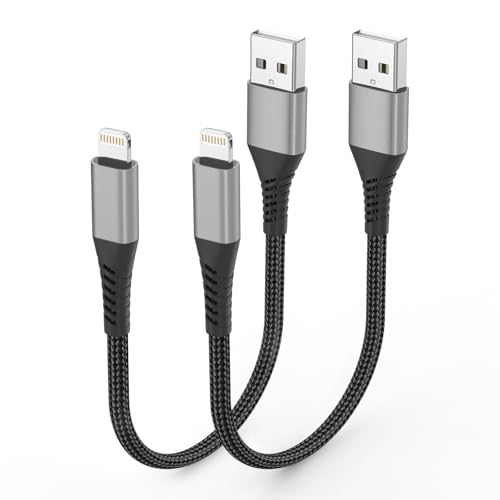Umefly 1ft Short iPhone Charger Cord 2Pack USB to Lightning Cable for Car 1 ft iPhone Charging Cable for iPhone 14 13 12 11 Pro Max XR XS X 8 7 6 Plus SE Charging Stations