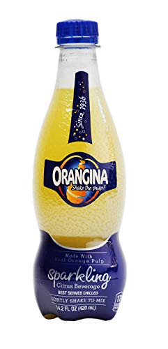 Orangina Sparkling Fruit Drink Made with Real Orange Pulp (14.2oz Plastic Bottles (Pack of 12))
