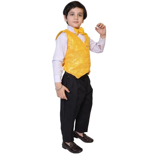 Image of Kaku Fancy Dresses Plain Waistcoat for Kids /Plain Jacket for Kids | Sequin Work Shinning Waist Coat For Annual Day Dance Competition (Only Jacket /Waistcoat - Shirt & Pant Not Included)