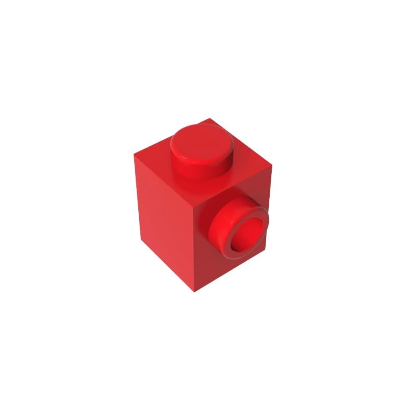 Gobricks GDS-635 Brick Special 1x1 with Stud on 1 Side 50PCS Compatible with Lego Toy 87087 DIY Parts and MOC Components for Major Brick Brands Color:Red โ image 1