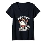 Photo Gallery donna meowdy cowboy cat - western feline fun maglietta con collo a v Photo Gallery donna meowdy cowboy cat - western feline fun maglietta con collo a v