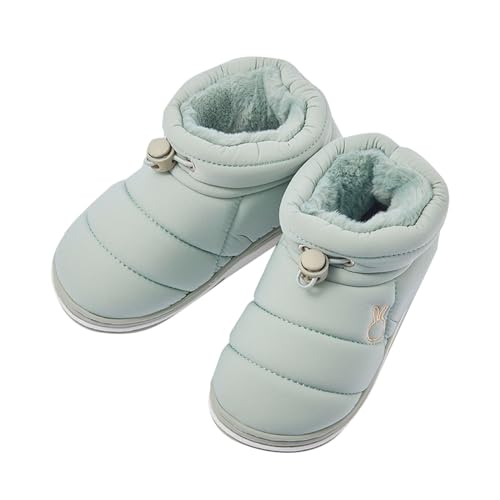 Big Girl Boots Size 6 Snow Boots Children Ankle Boots Flat Bottom Non Slip Round Toe Solid Side Zipper Short Plush Warm