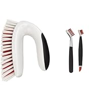 OXO Good Grips Deep Clean Brush Set & All-Purpose Scrub Brush, Black/White, One Size