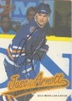 Jason Arnott Edmonton Oilers 1996 Fleer Ultra Autographed Card. This item comes with a certificate of authenticity from Autograph-Sports.