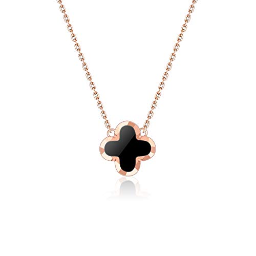 Collier trèfle argent sterling pendentif tendance or rose femme