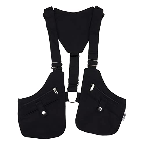 Sacoche Ceinture Freak Scene Gilet Noir Argenté Streetwear