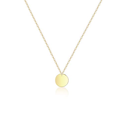 itianxi Dainty Bar Necklace for Women,Gold/Silver Cute Delicate Disc Necklcace,Trendy Elegant Dot Fashion Necklace2
