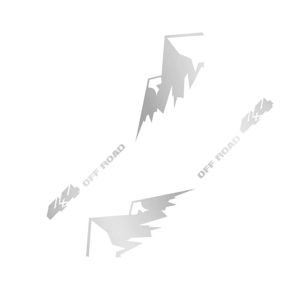 Auto Accessory Mountain Styling Car Body Side Vinyl Decals PVC Stickers Auto Tuning Decoration Accessories(Matt Silver)