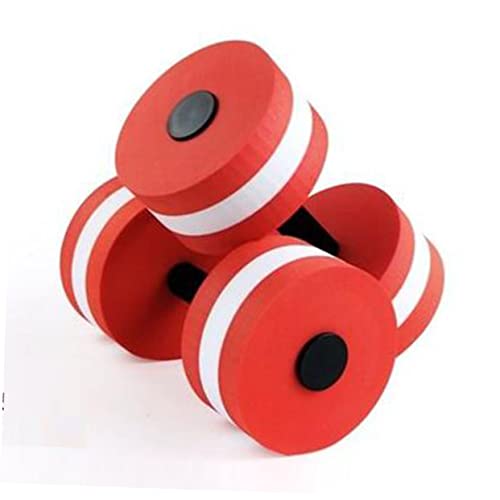 Balacoo 2Pcs Eva Floating Dumbbell Water Aerobics Barbell for Pool Exercise Durable Stylish Fitness Equipment for Women and Men for Aquatic Sports and Yoga Red