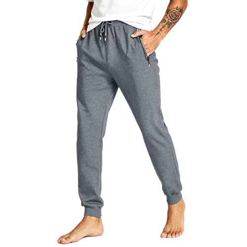 Tansozer Jogginghose Herren Baumwolle Sporthose Herren Lang mit Reissverschluss...