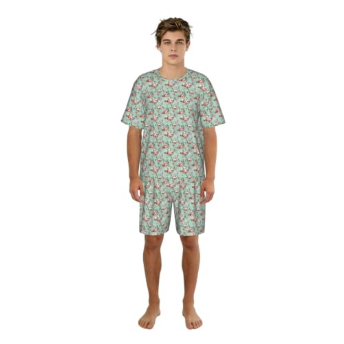 Pyjama court homme pivoine en tissu doux extensible pour des nuits confortables